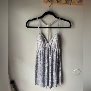 Victoria's Secret Leopard Print Lace Trim Chemise Nightgown Size S